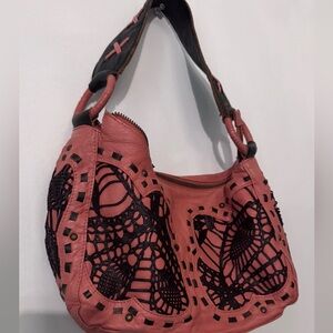 Napa leather soft. Cynthia Rowley shoulder bag. Laser cut Dusty rose/ Like new